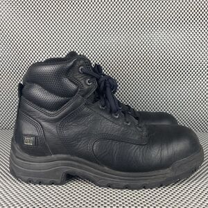Timberland Pro Titan 6" Boots Mens 9M Black Leather Composite Toe Work Boots
